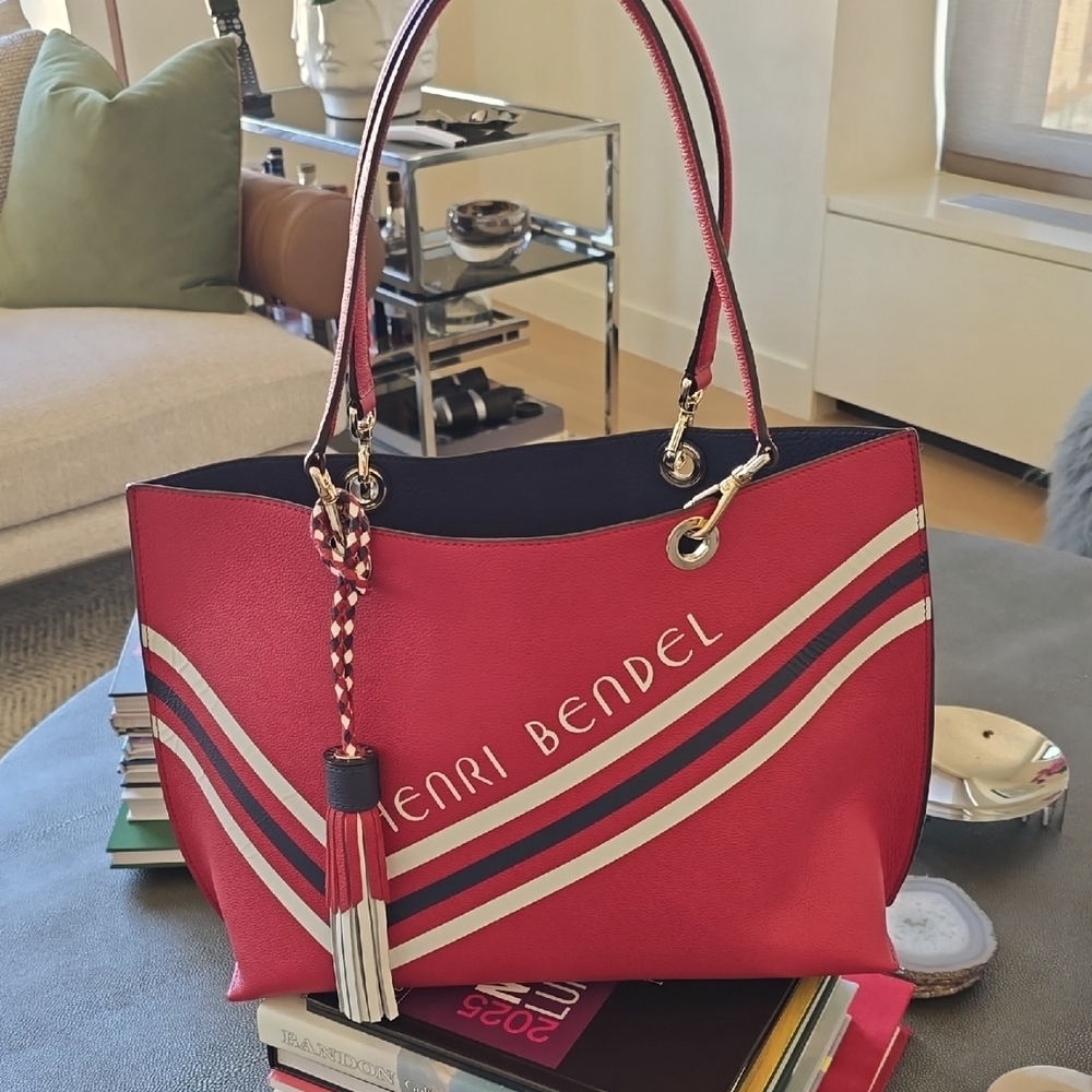 NWOT Henri Bendel Worth Avenue Red Tote Bag